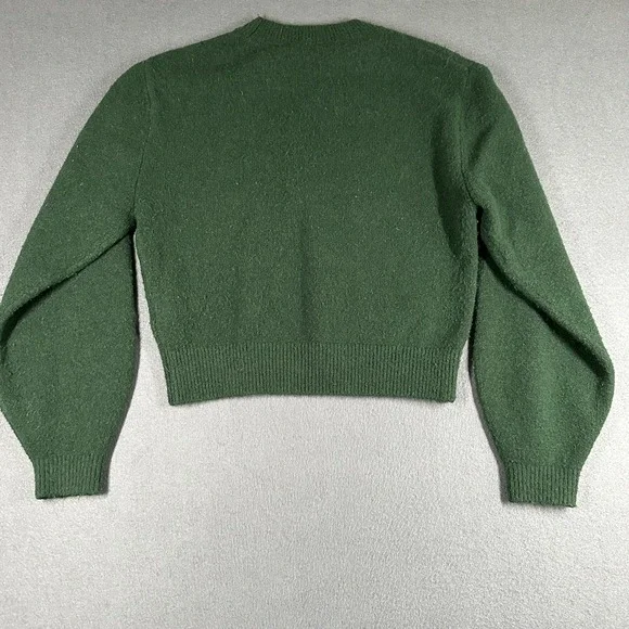 & Other‎ Stories Sweater Womens XS Green Balloon Sleeve Crewneck Knit Pullover - Picture 10 of 11